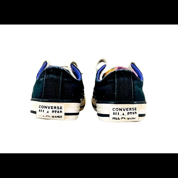 CONVERSE All Star Chuck Taylor Black Colorful 4-Layer Tongue Youth Size 1 - Picture 5 of 8
